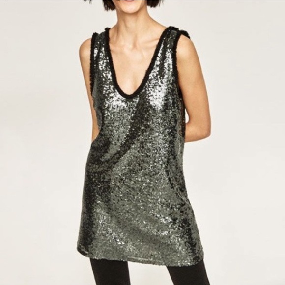 Zara Dresses & Skirts - 📸{Zara} Sequin Scoop Back Mini Dress💣